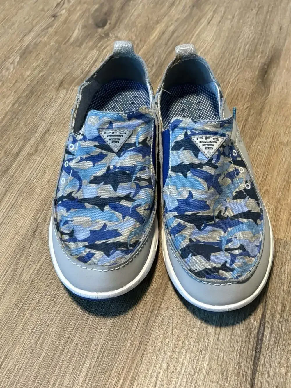 Columbia Men's PFG Bahama Vent Slip-On Fishing Boat Shoe Size 9.5 Shark Camo